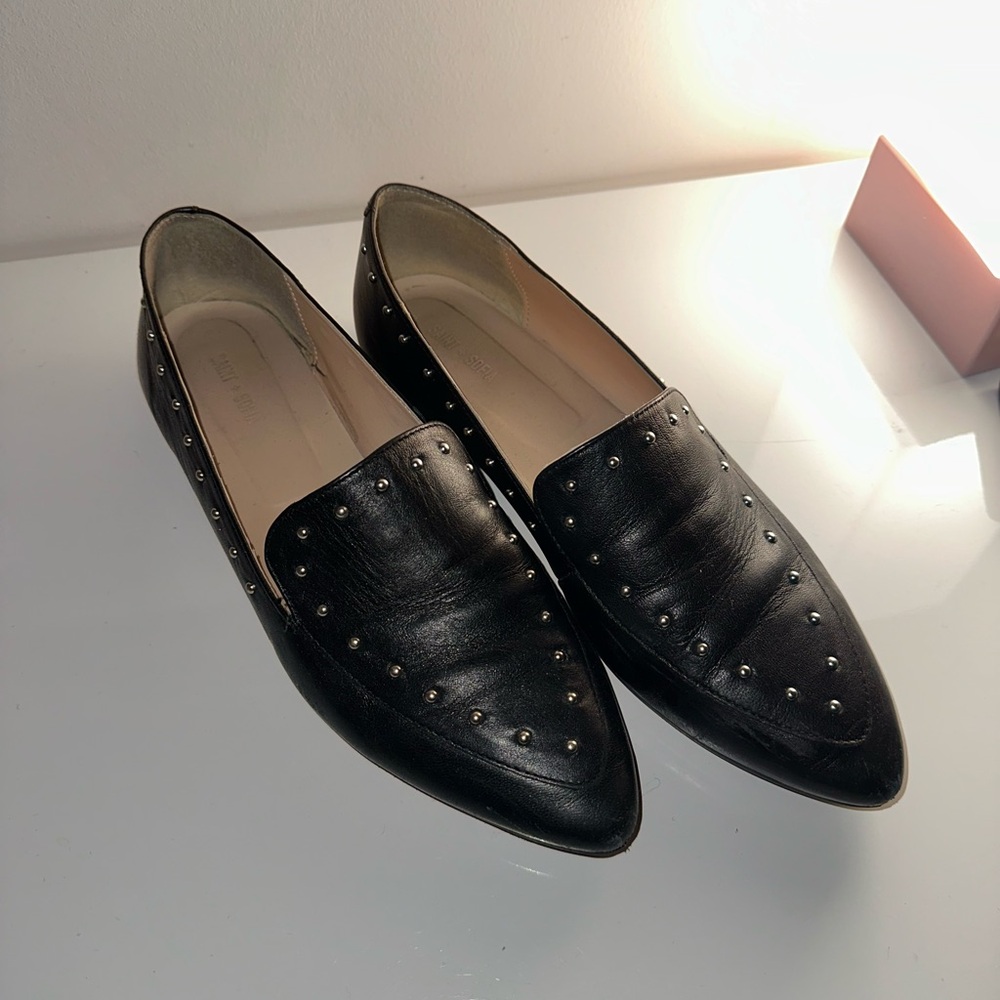Elegant Black Studded Loafers